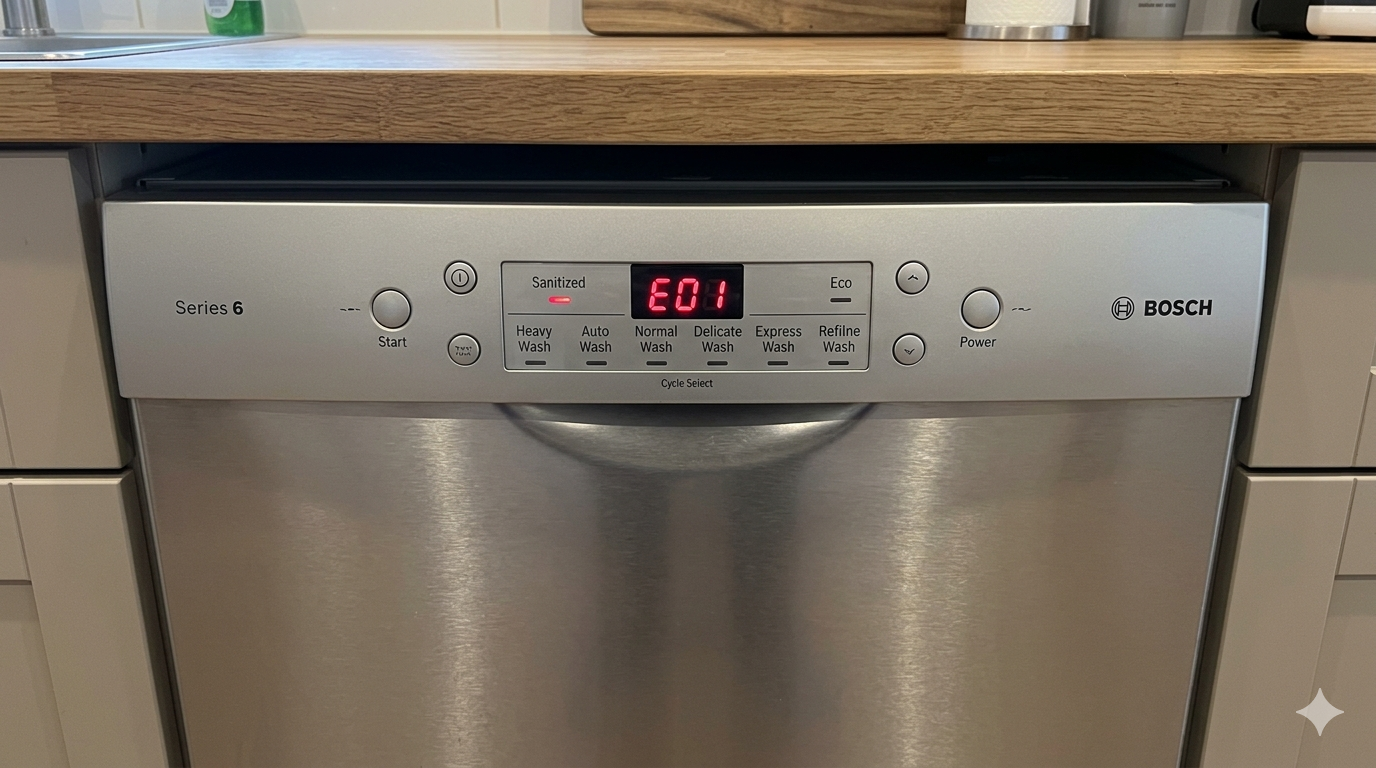 Bosch Dishwasher E01 Error: Causes & Fix