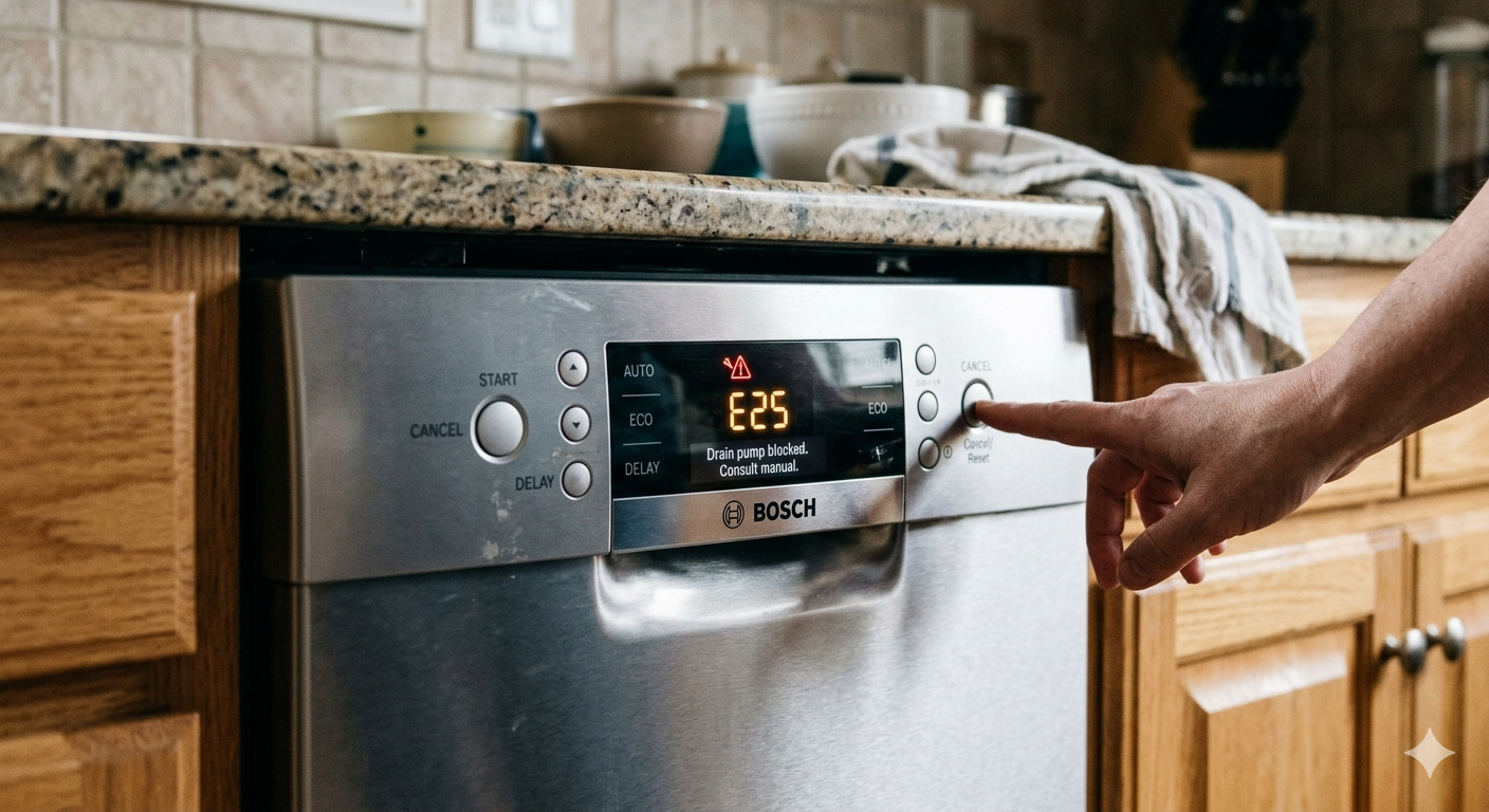 Bosch Dishwasher E25 Error Code Fix Guide 