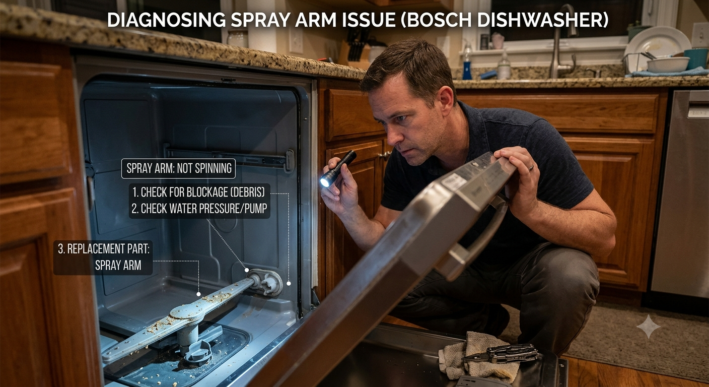 Bosch Dishwasher Spray Arm Not Spinning: Fix It Fast